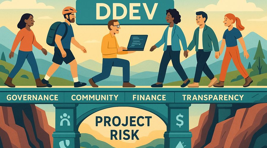 Pillars of DDEV Sustainability, Governance, Community, Finance, Transparency